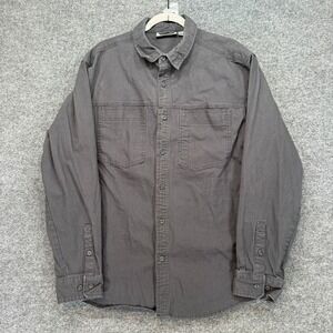 Rugged Elements Button Up Shirt Mens XL Gray Stretch Canvas Durable Utility Work